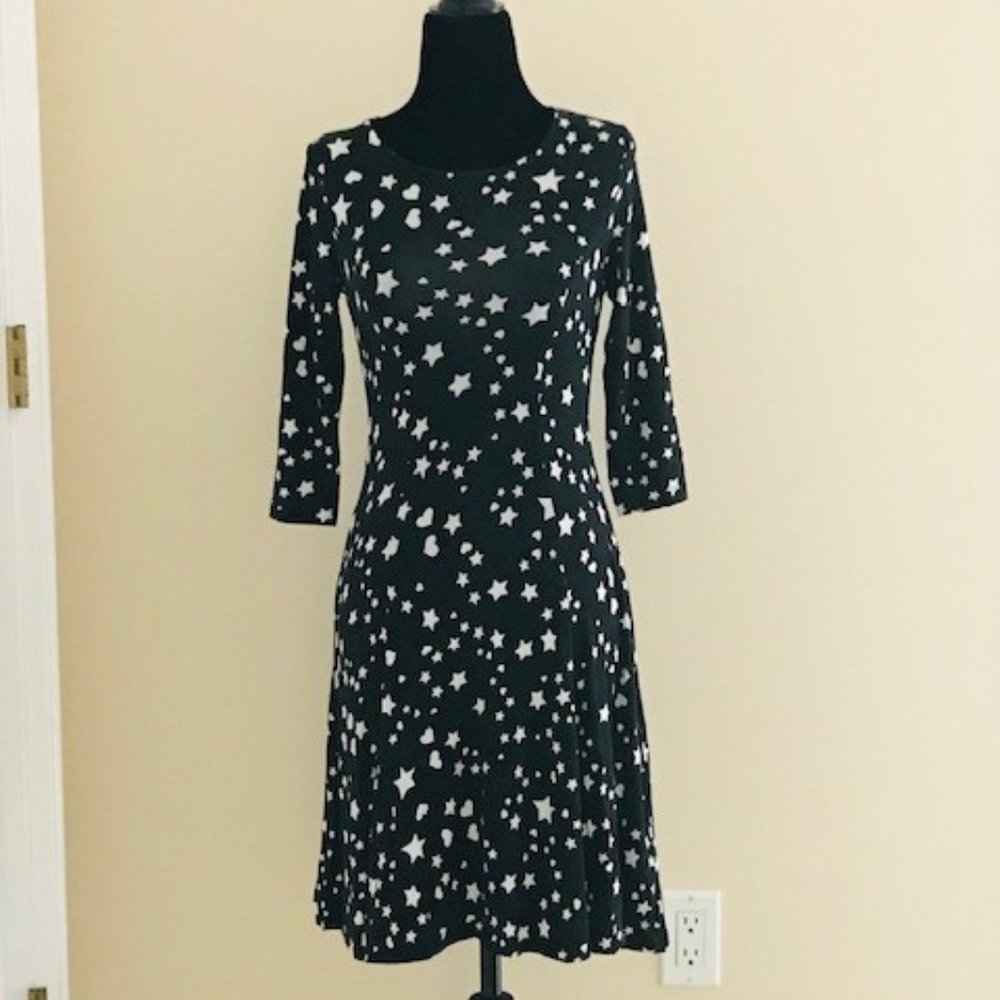 ASOS navy print jersey dress - size 0